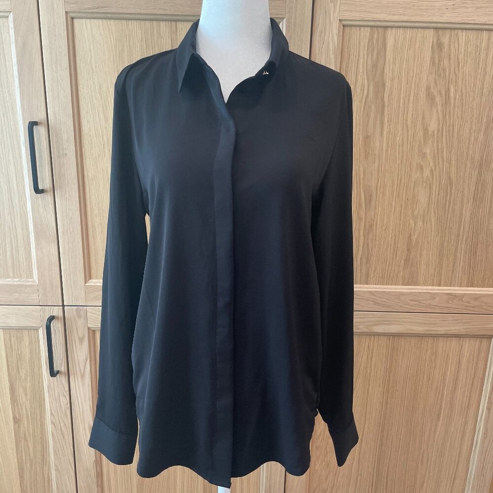 H & M Satin long sleeved Button-up shirt